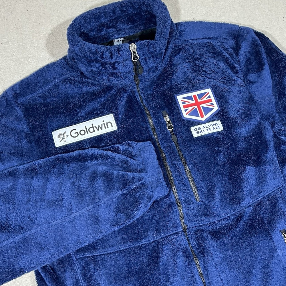 Goldwin Mens's M GB Alpine Ski Team‎ Blue Fleece Jacket Full Zip Great Britain